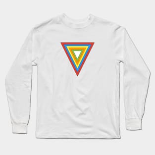 Triangles in Triangle 3d Rainbow Design Long Sleeve T-Shirt